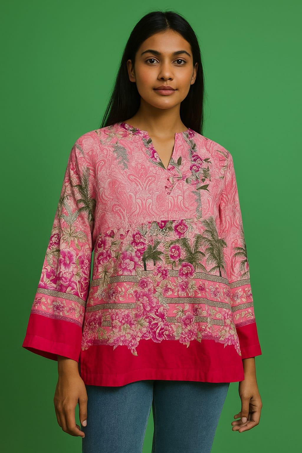 Printed Breathable Cotton Anarkali Suit